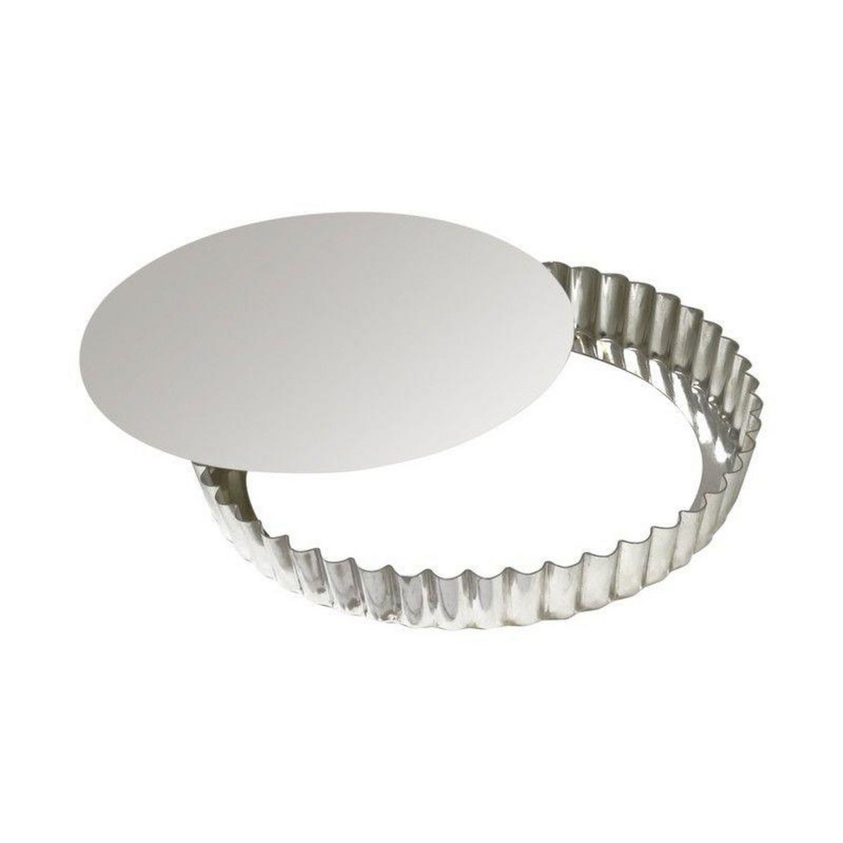 Gobel Moule à tarte rond en fer blanc avec fond amovible - Cannelé