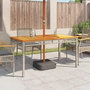 Voir la diapositive 3 : VIDAXL Table de jardin gris 140x80x75 cm resine tressee et bois acacia