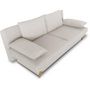 Voir la diapositive 3 : MARKET24 Banquette convertible - 3 places - NAOTO - Tissu beige - Coffre de rangement - 202 x 98 x 98 cm