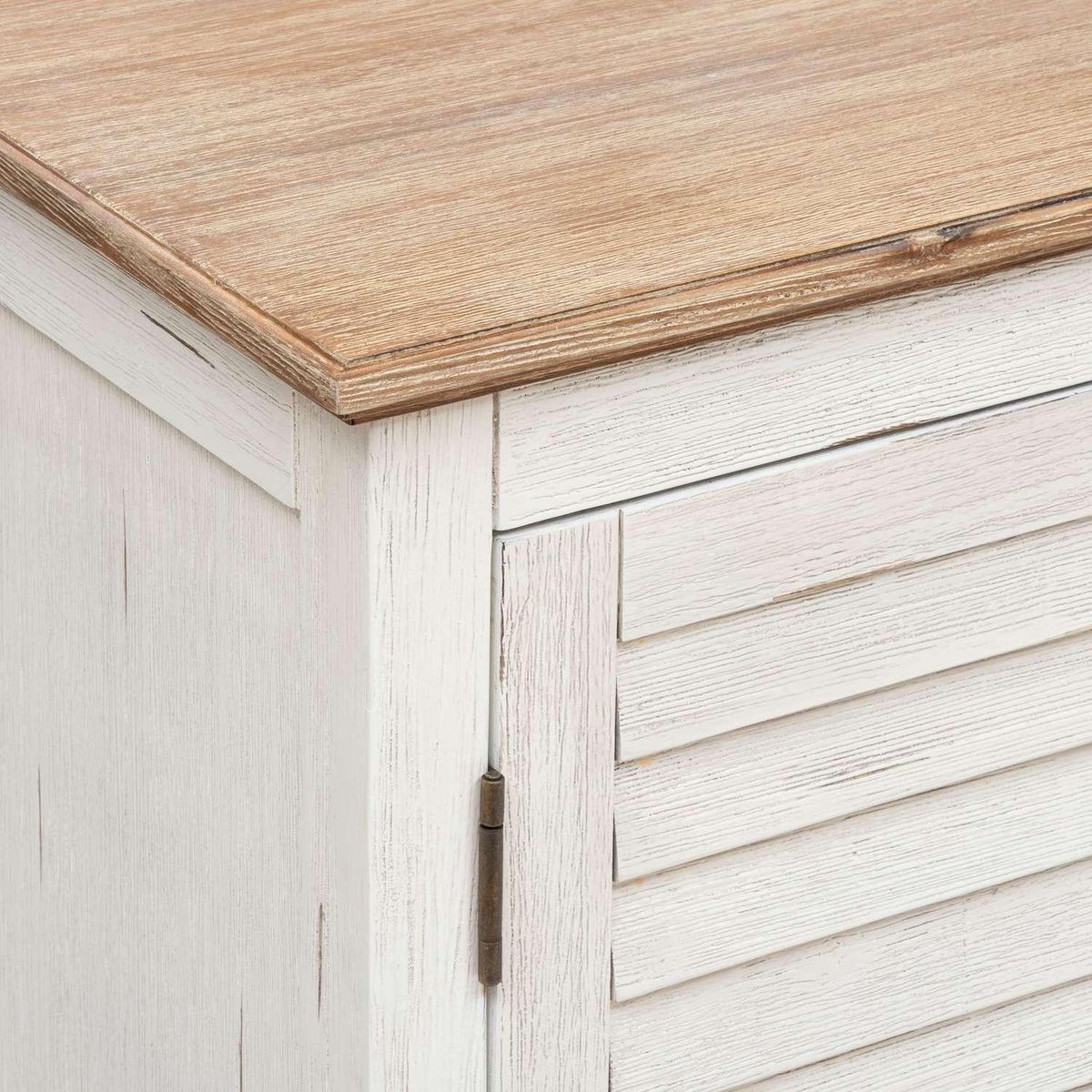 ATMOSPHERA Buffet 2 portes en bois OLBIA - Blanc et beige