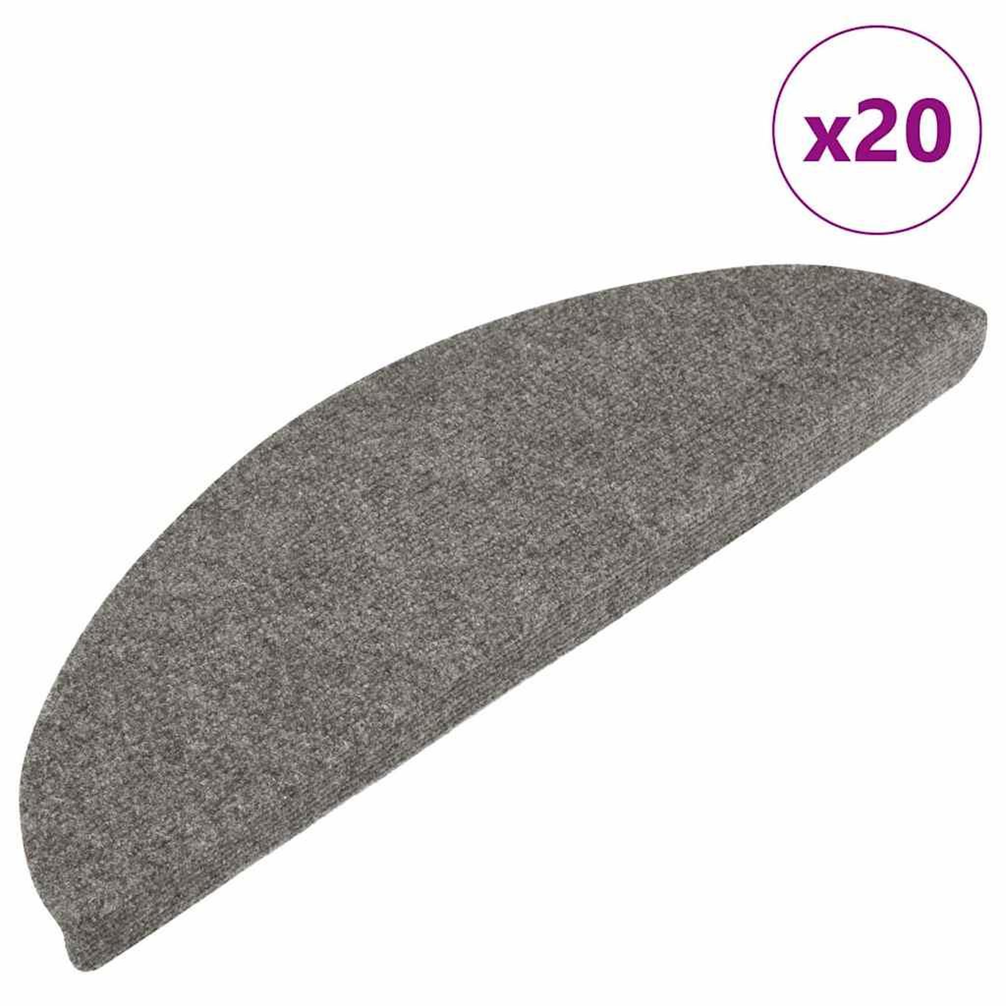 VIDAXL Tapis d'escalier auto-adhesifs 20 pcs gris 56x17x3 cm