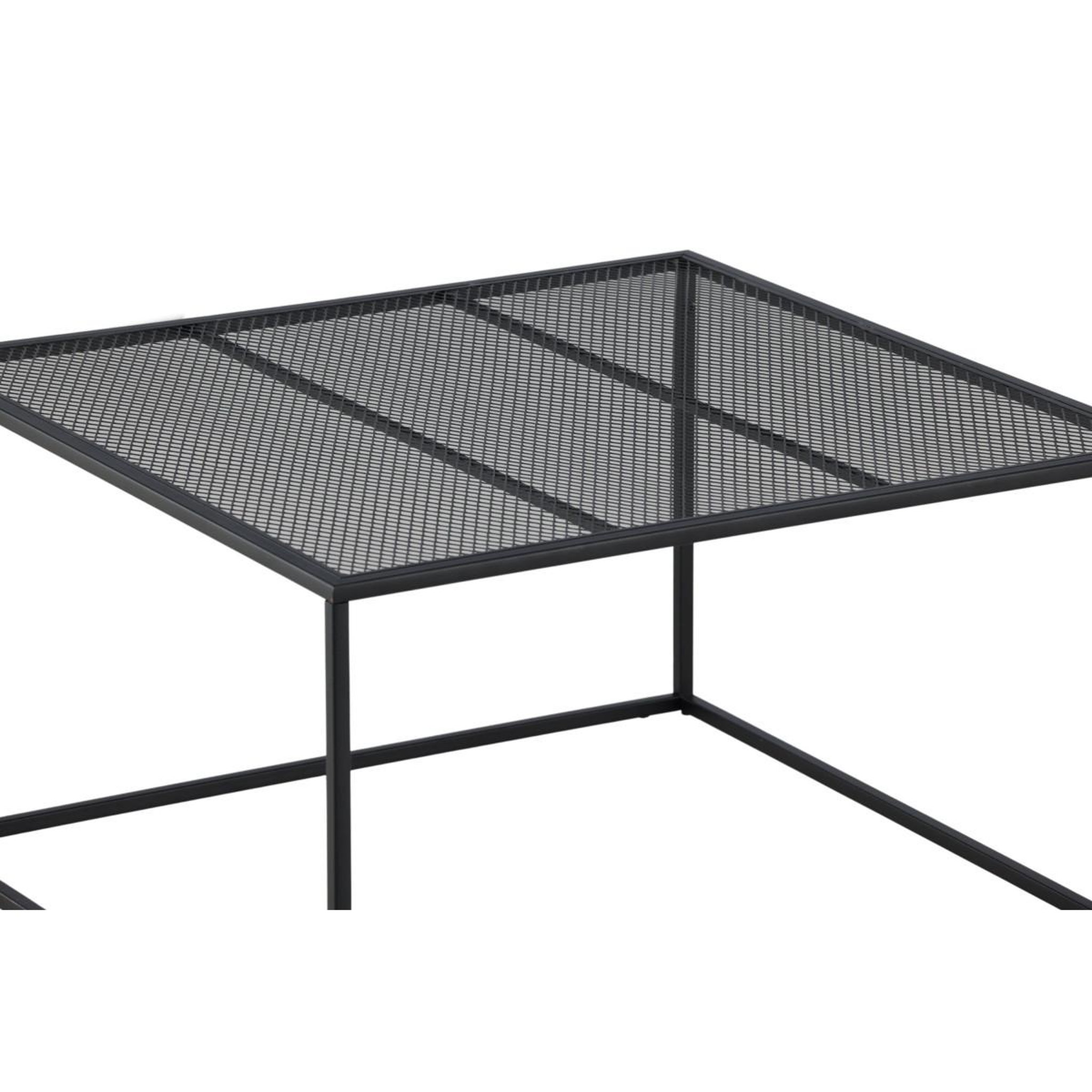 Voir la diapositive 4 : Paris Prix Table basse en métal  netz  80cm noir