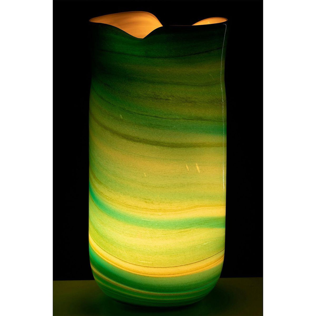 Paris Prix Vase Design en Verre  Vague  41cm Bleu Azur