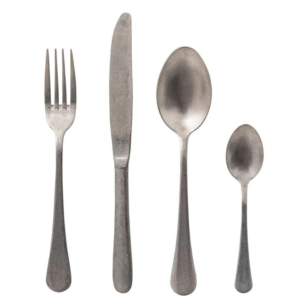 SECRET DE GOURMET Ménagère 24 Pièces en Inox  Be Vintage  27cm Argent