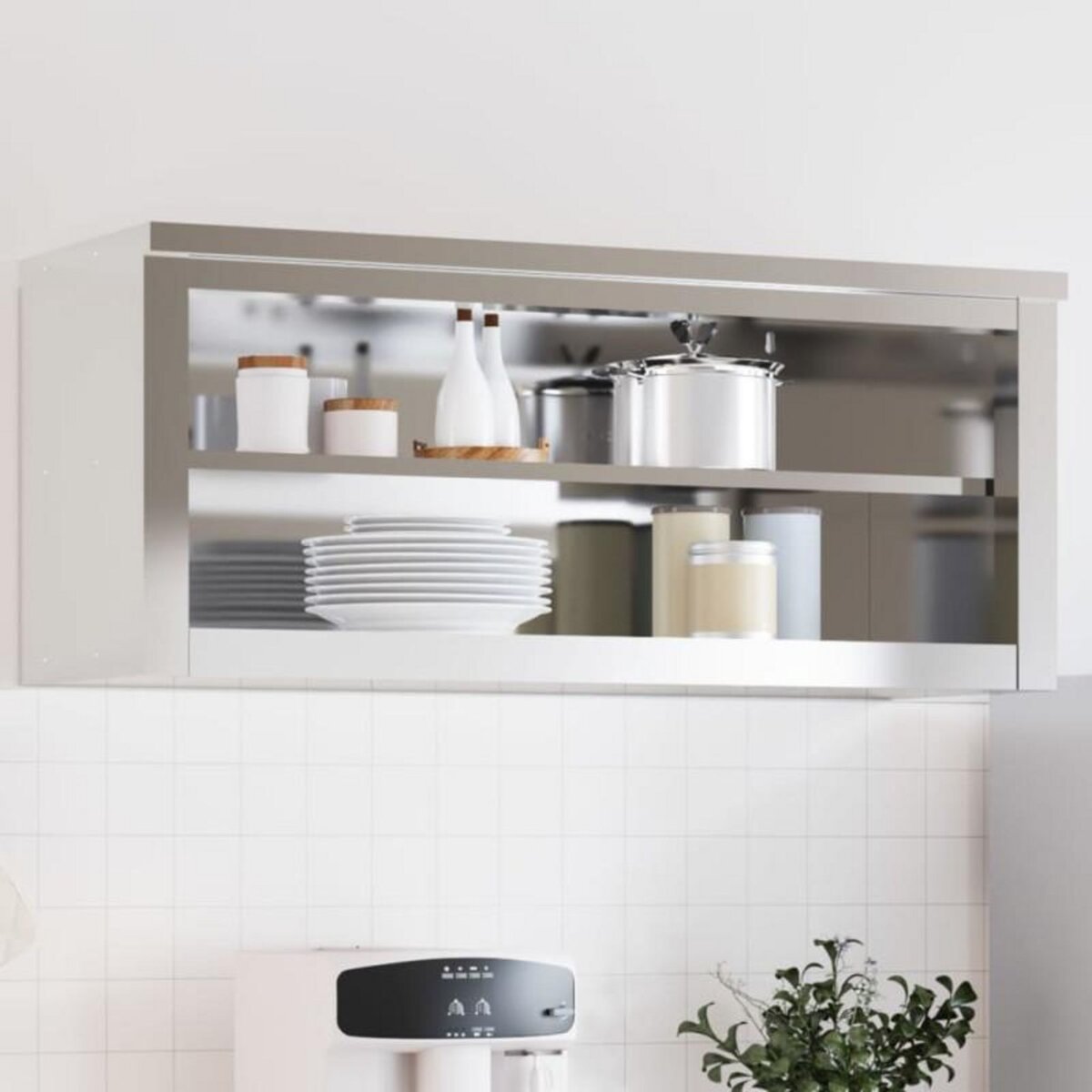 VIDAXL Armoire murale de cuisine avec étagère acier inoxydable