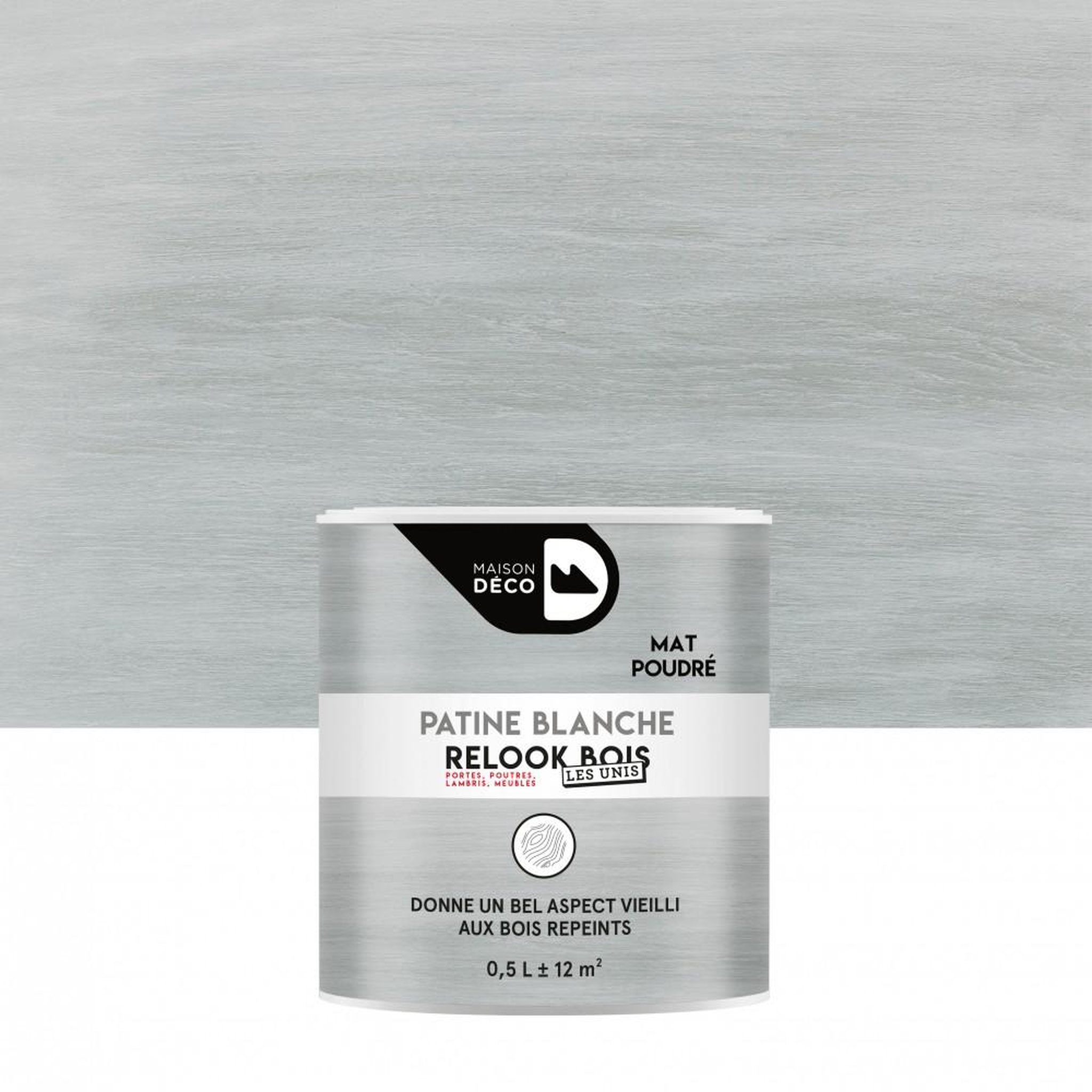 Maison deco Patinepoutre et lambris Relook bois MAISON DECO, blanche mat, 0.5 l