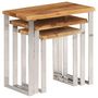 Voir la diapositive 5 : VIDAXL Tables gigognes 3 pcs avec bord vivant bois massif d'acacia