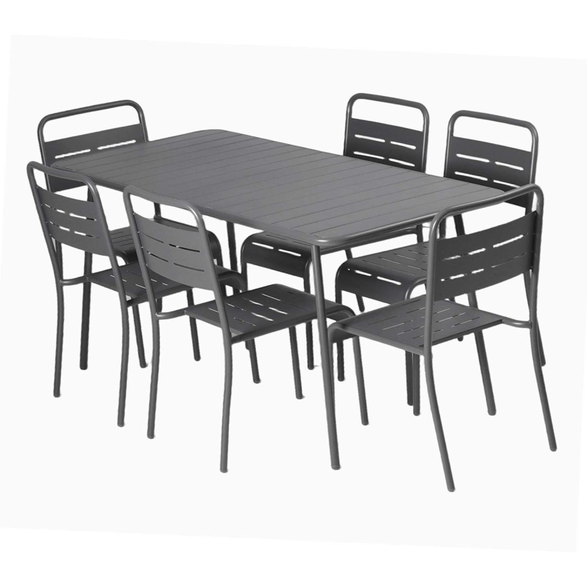 CONCEPT USINE Ensemble table de jardin 160 cm et 6 chaises bergame