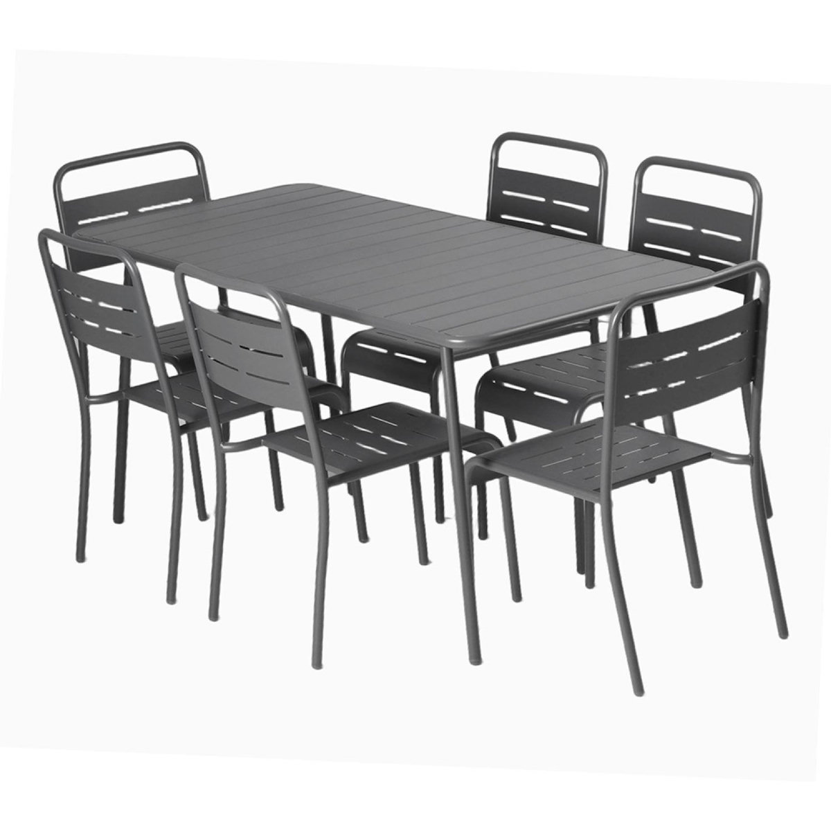 CONCEPT USINE Ensemble table de jardin 160 cm et 6 chaises BERGAME