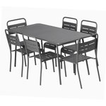 CONCEPT USINE Ensemble table de jardin 160 cm et 6 chaises BERGAME