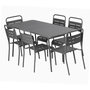 Voir la diapositive 1 : CONCEPT USINE Ensemble table de jardin 160 cm et 6 chaises BERGAME