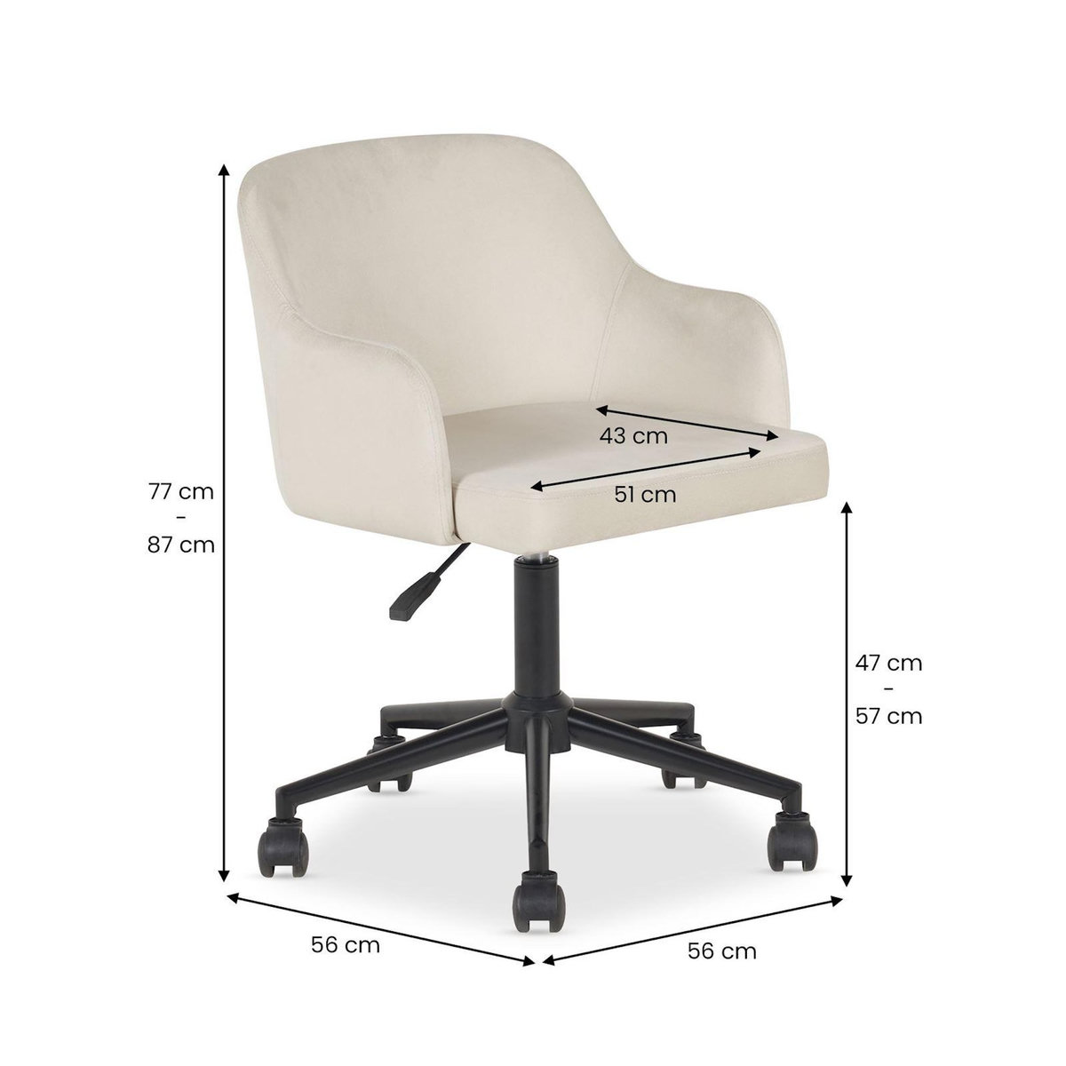 IDIMEX Chaise de bureau OLIVER en velours