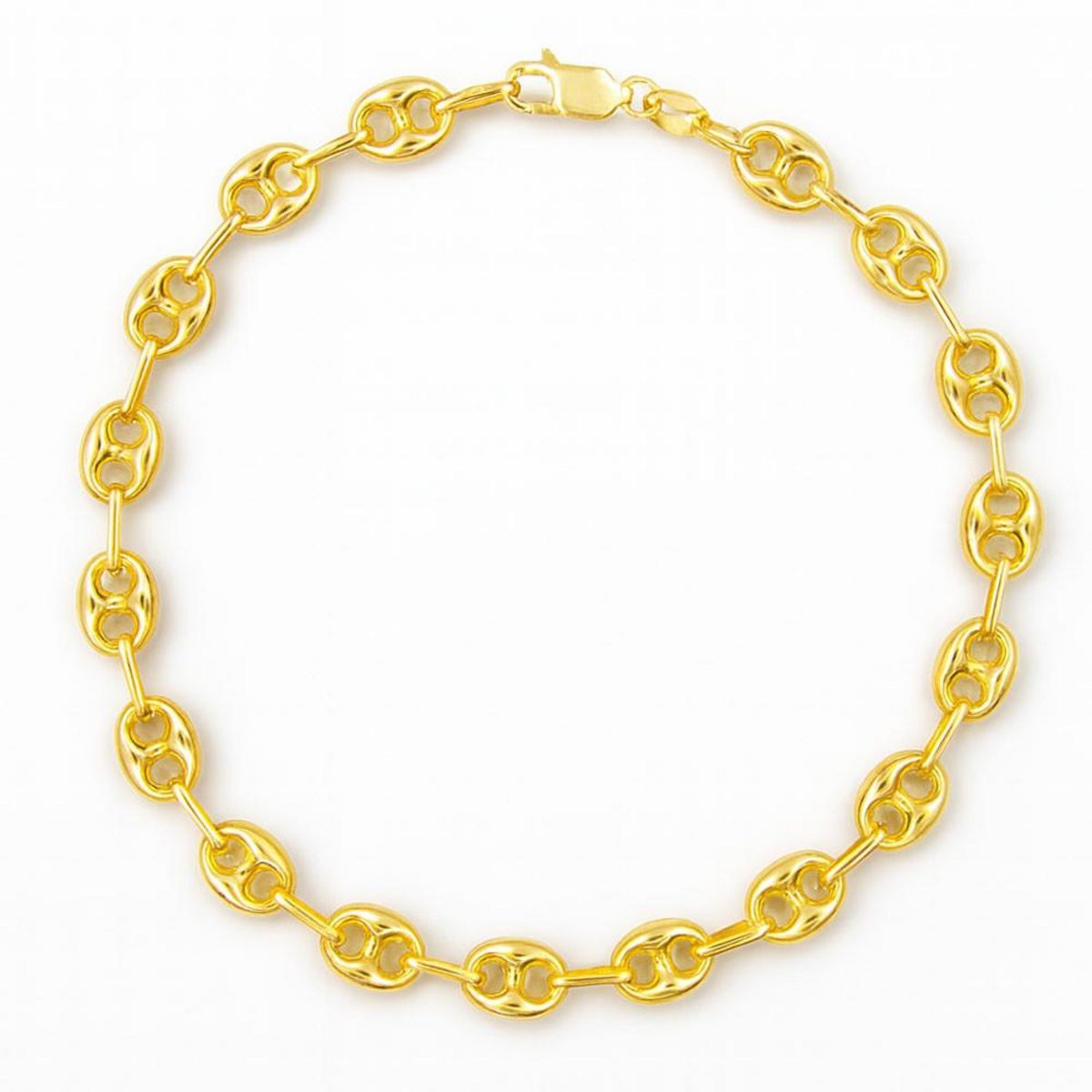 L'ATELIER D'AZUR Bracelet Or 18 Carats 750 Jaune - Maille Grain de Café - Homme
