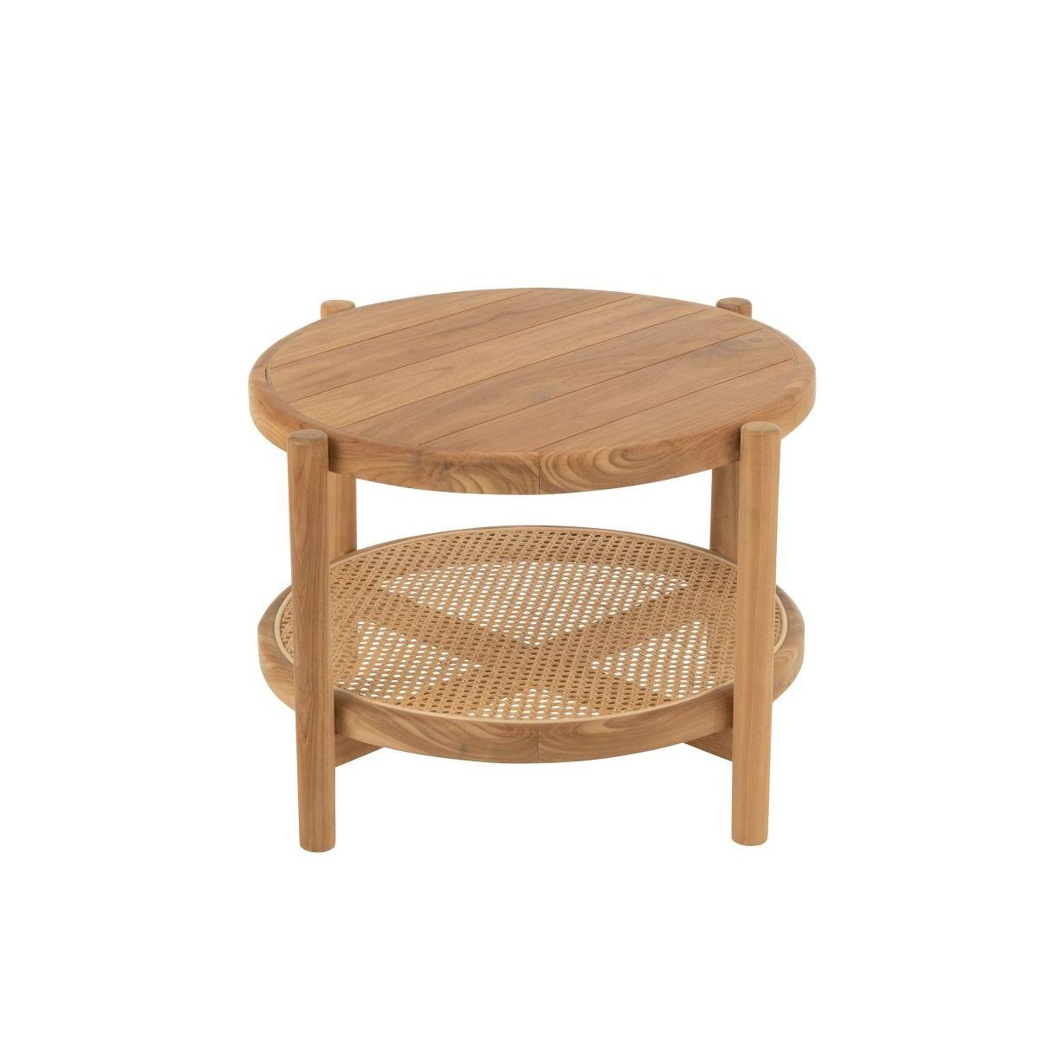 Voir la diapositive 2 : J-LINE Table basse en teck  luann  68cm naturel