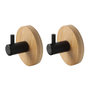 Voir la diapositive 3 : Paris Prix Lot de 2 Patères Adhésives en Bambou  Fixeo  5cm Naturel & Noir