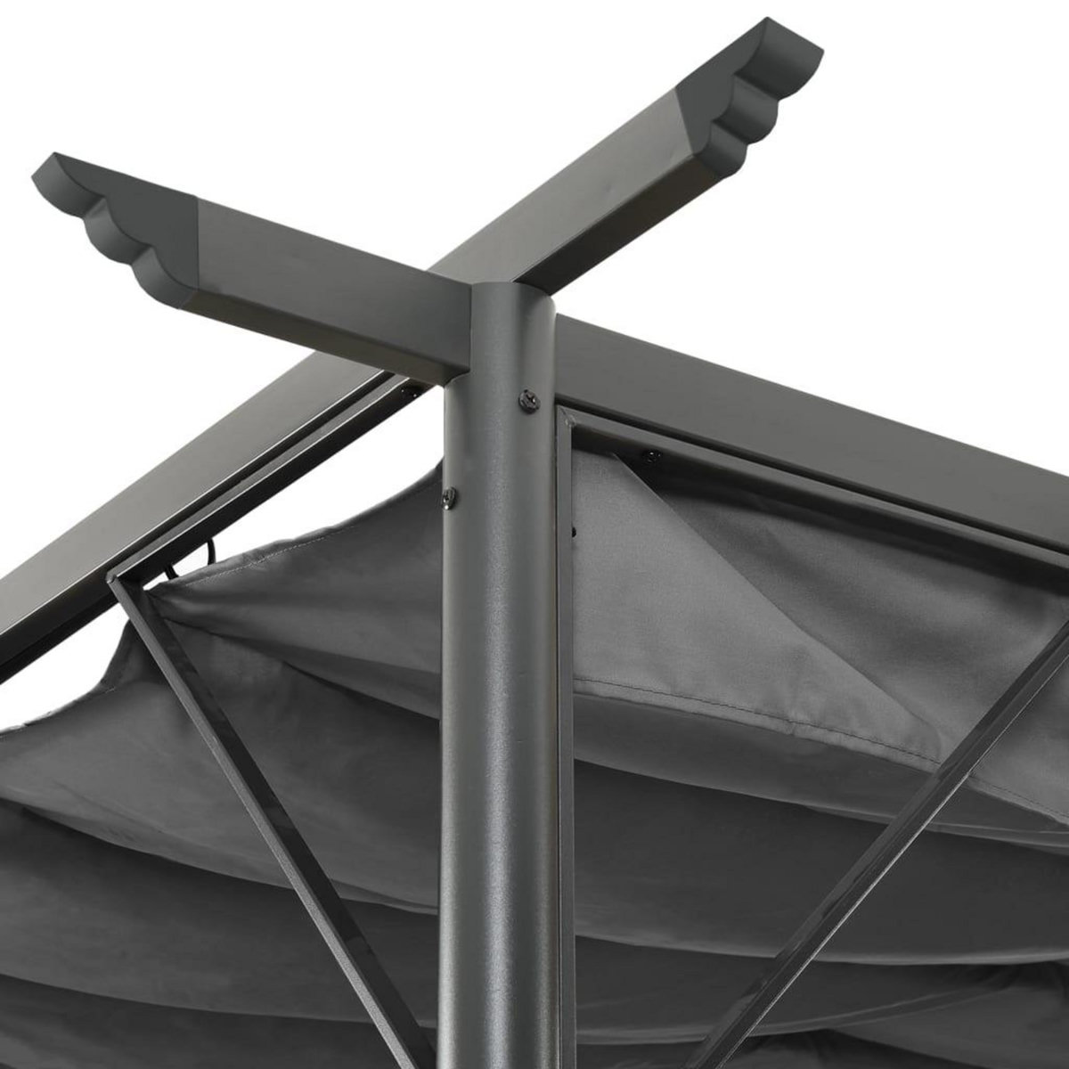 VIDAXL Pergola avec toit retractable anthracite 3x3 m acier 180 g/m^2
