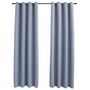 Voir la diapositive 2 : VIDAXL Rideaux occultants avec anneaux en metal 2 pcs Gris 140x225 cm