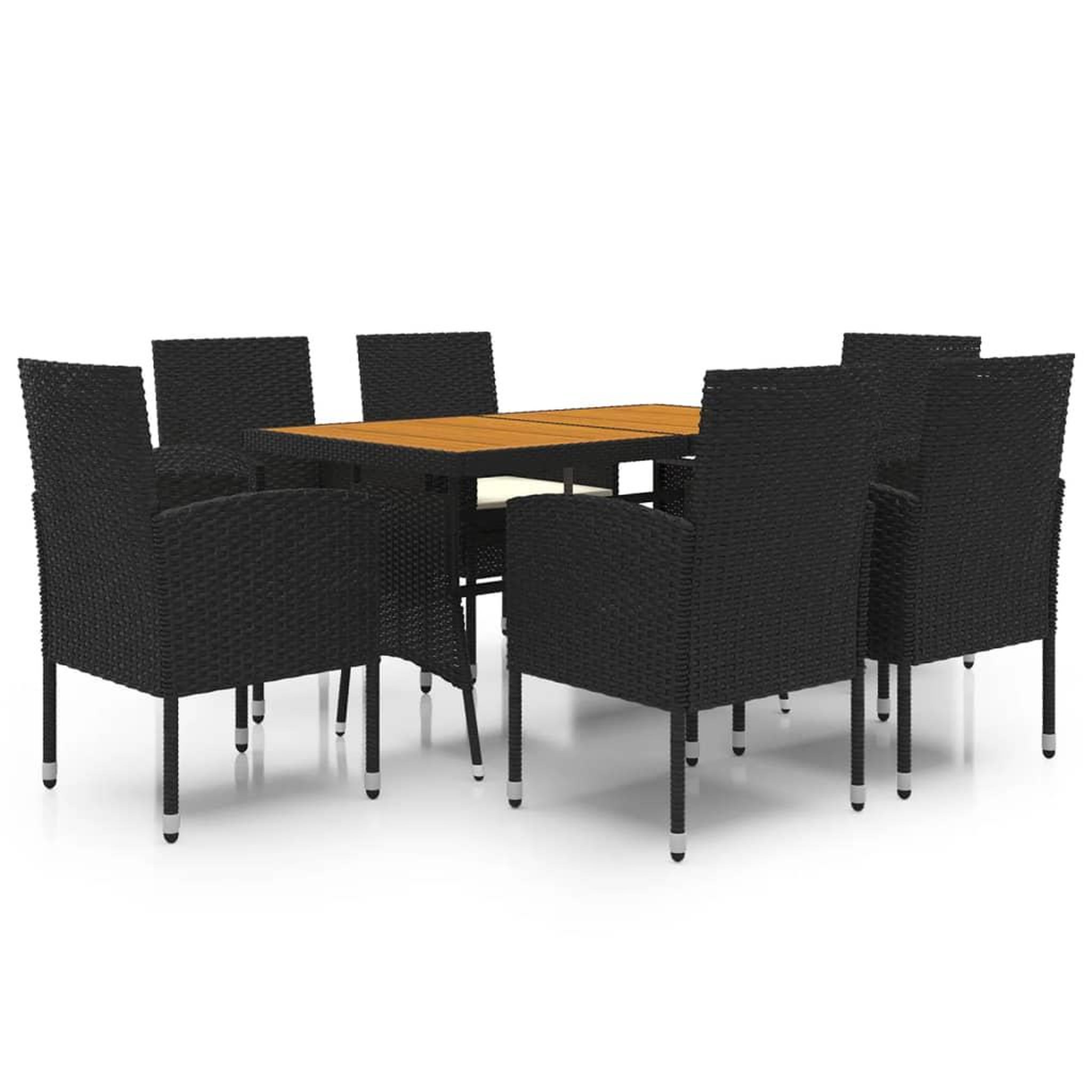 Voir la diapositive 2 : VIDAXL Ensemble a manger d'exterieur 7 pcs Resine tressee Noir