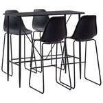 VIDAXL Ensemble de bar 5 pcs Plastique Noir