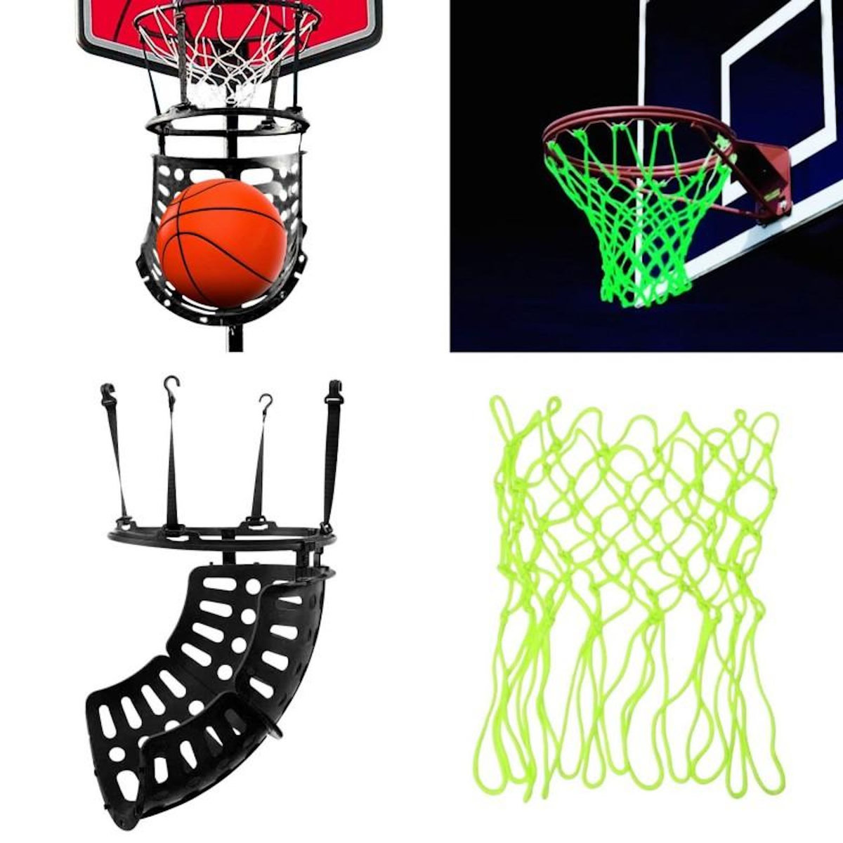 BUMBER Pack de Basket-Ball Retour de ballon et filet phosphorescent