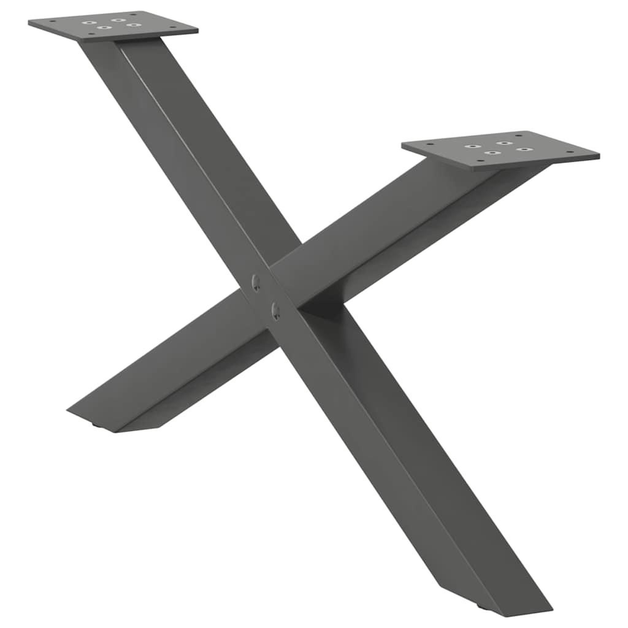 Voir la diapositive 4 : VIDAXL Pieds de table basse forme de X 2 pcs anthracite 70x(30-31) cm