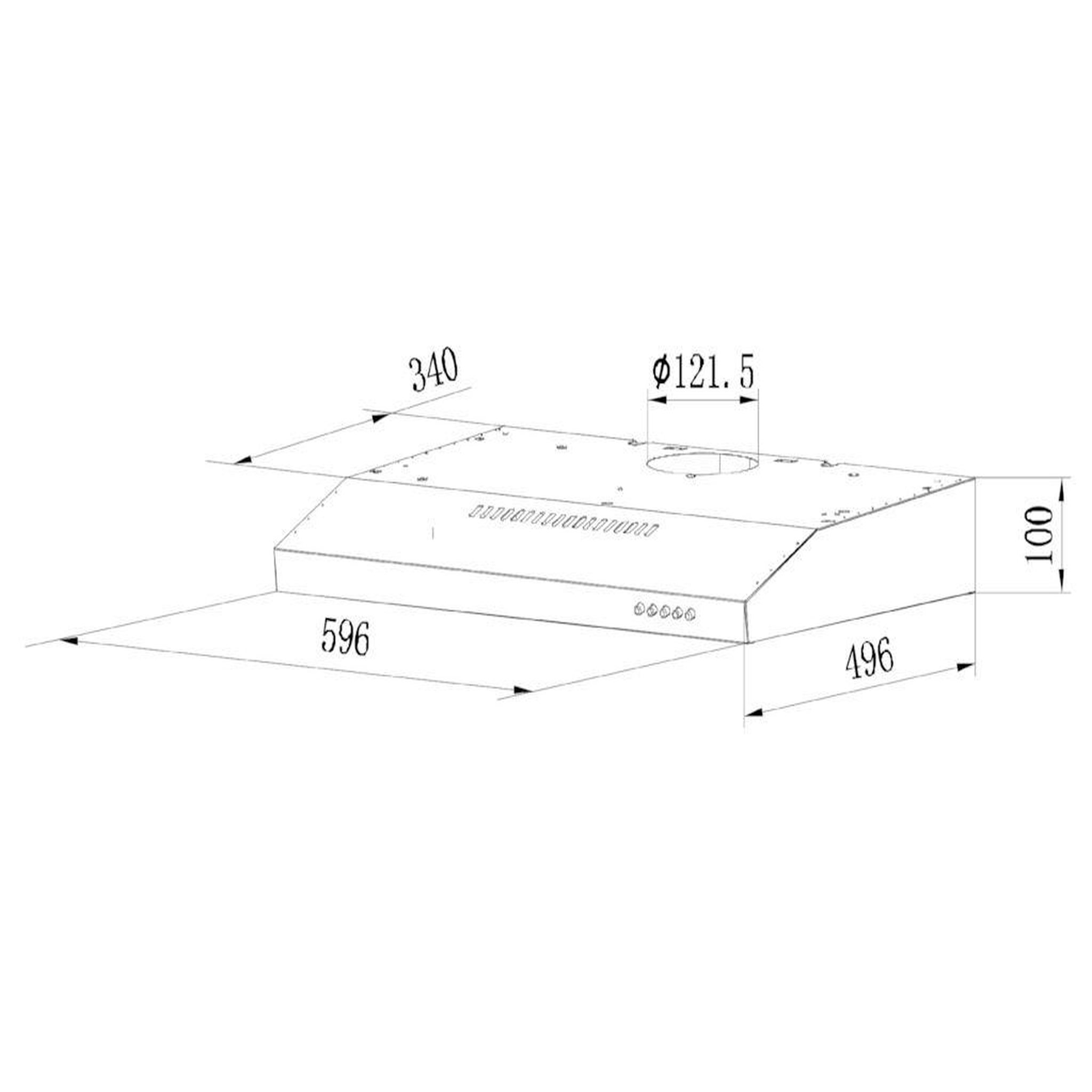 Voir la diapositive 3 : Rosieres Hotte visière 60cm 348m3/h noir - rhc638/1pn