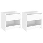 VIDAXL Tables de chevet 2 pcs Blanc 40x30x39 cm Agglomere