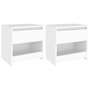 Voir la diapositive 1 : VIDAXL Tables de chevet 2 pcs Blanc 40x30x39 cm Agglomere