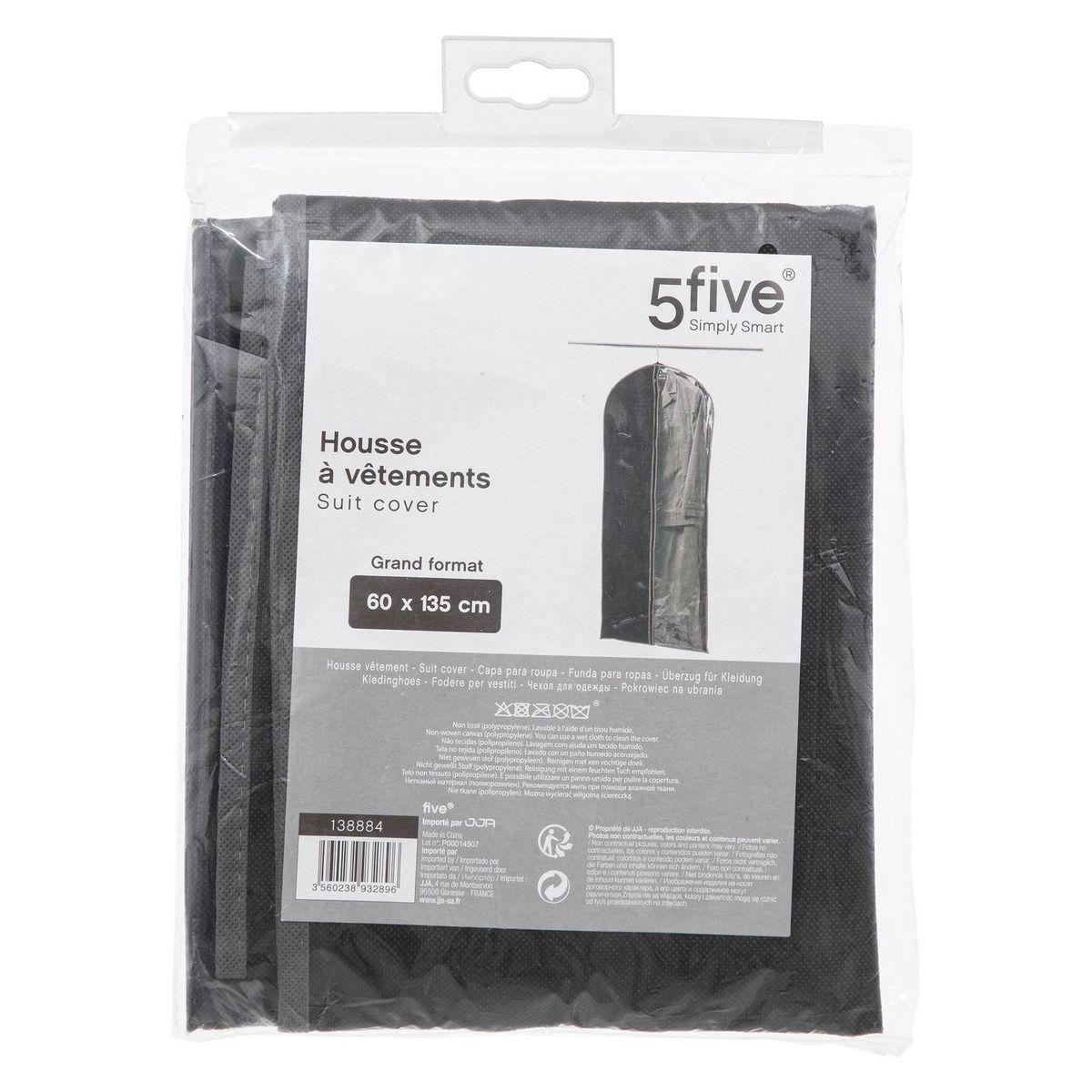 FIVE Housse à vêtements grand modèle - Noir