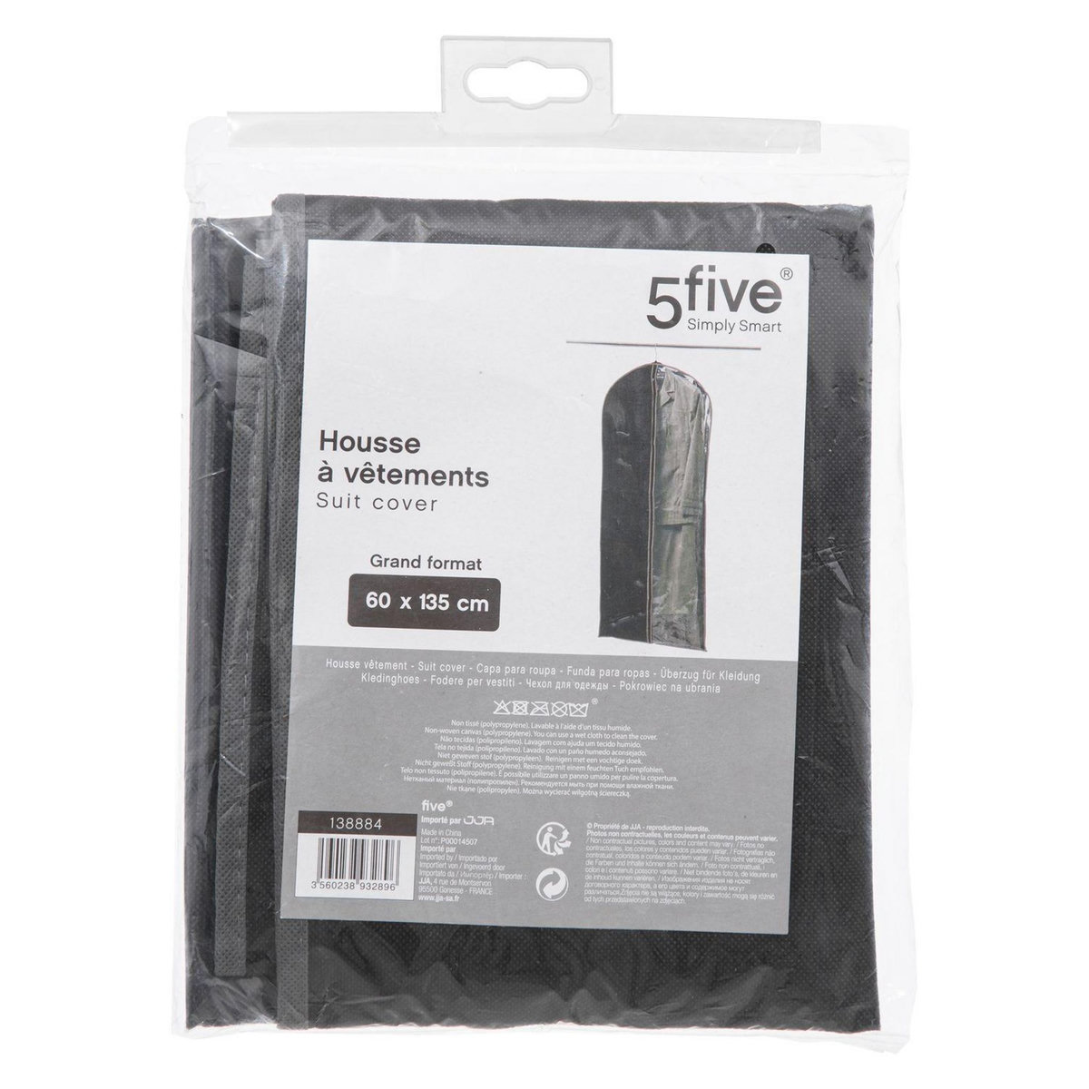 FIVE Housse à vêtements grand modèle - Noir