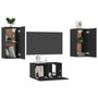 Voir la diapositive 3 : VIDAXL Ensemble de meubles TV 3 pcs Noir Bois d'ingenierie