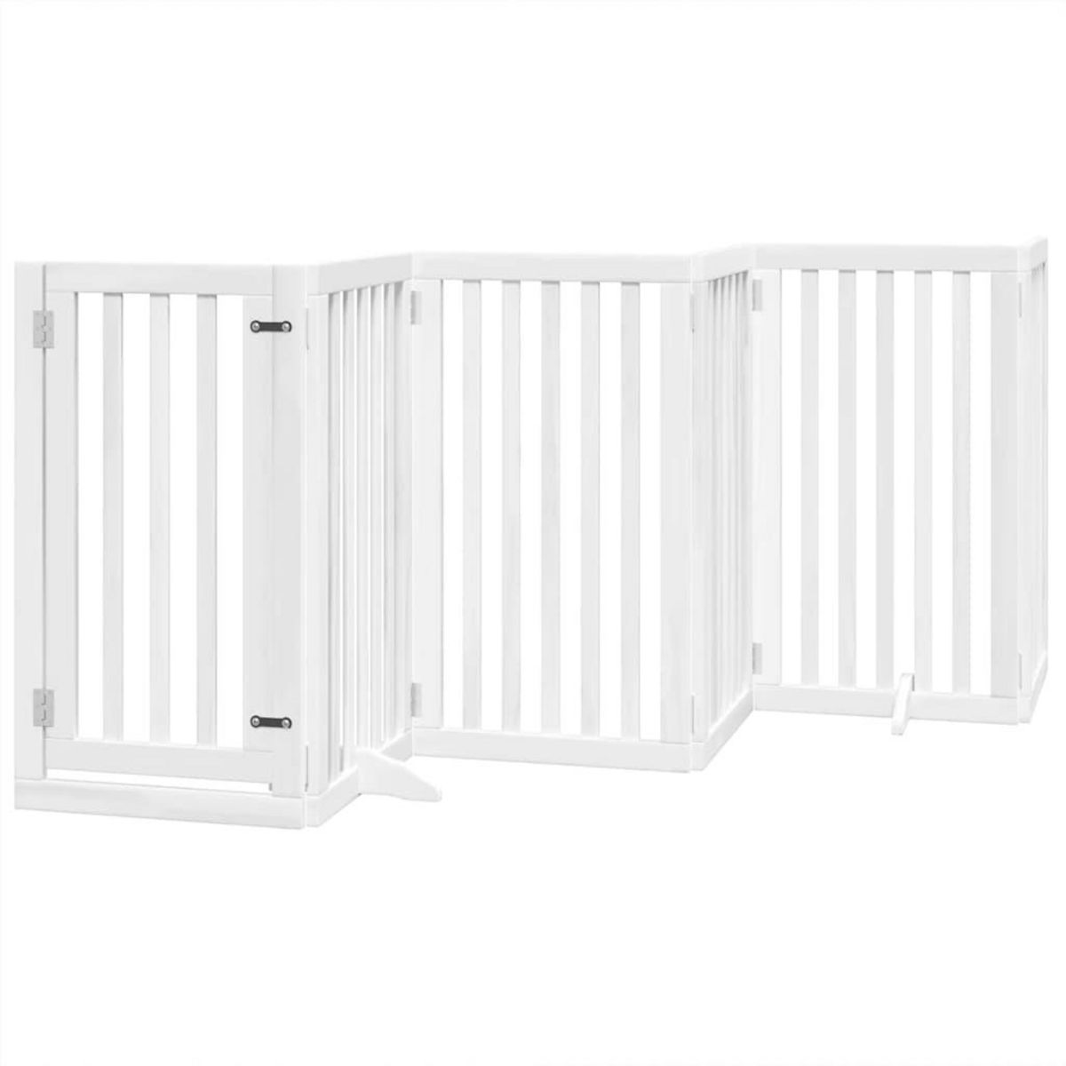 VIDAXL Barriere pour chien porte pliable 9panneaux blanc bois peuplier