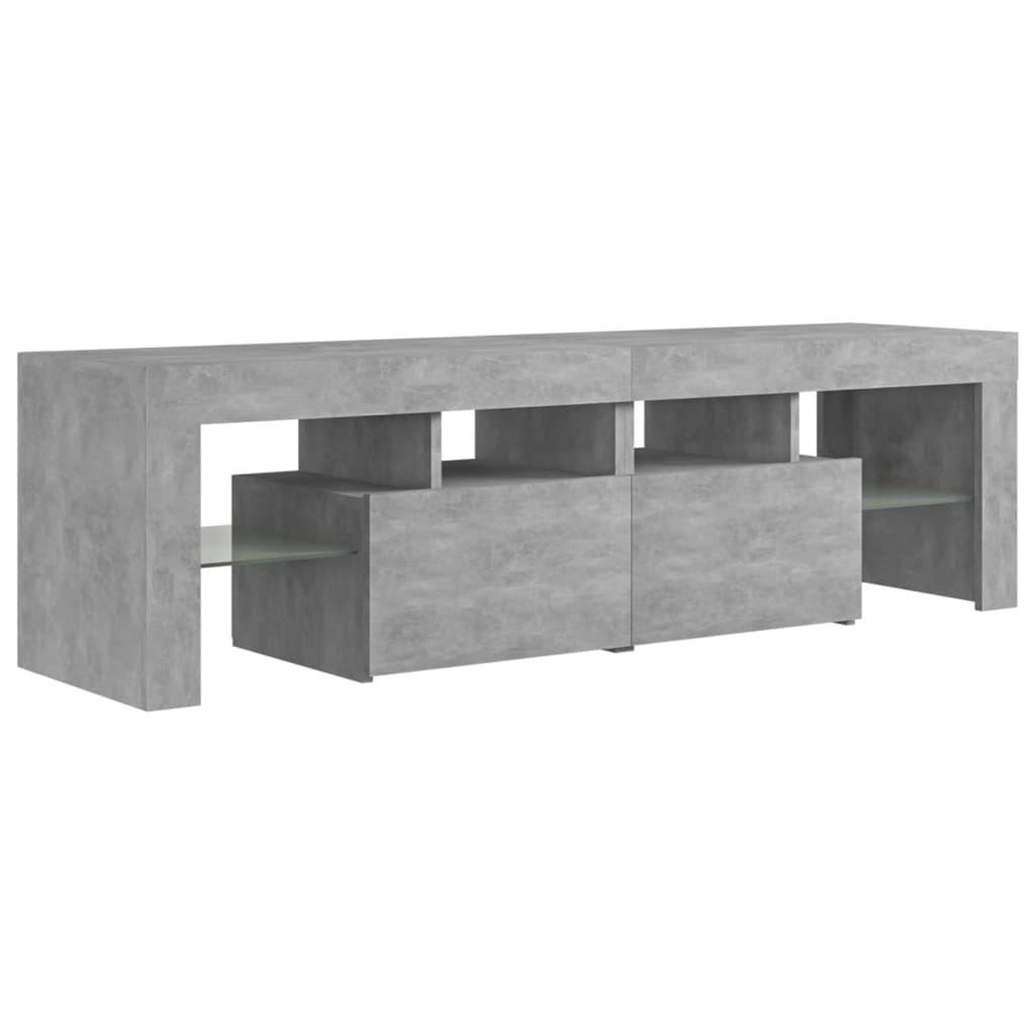 Voir la diapositive 3 : VIDAXL Meuble TV avec lumieres LED Gris beton 140x36,5x40 cm