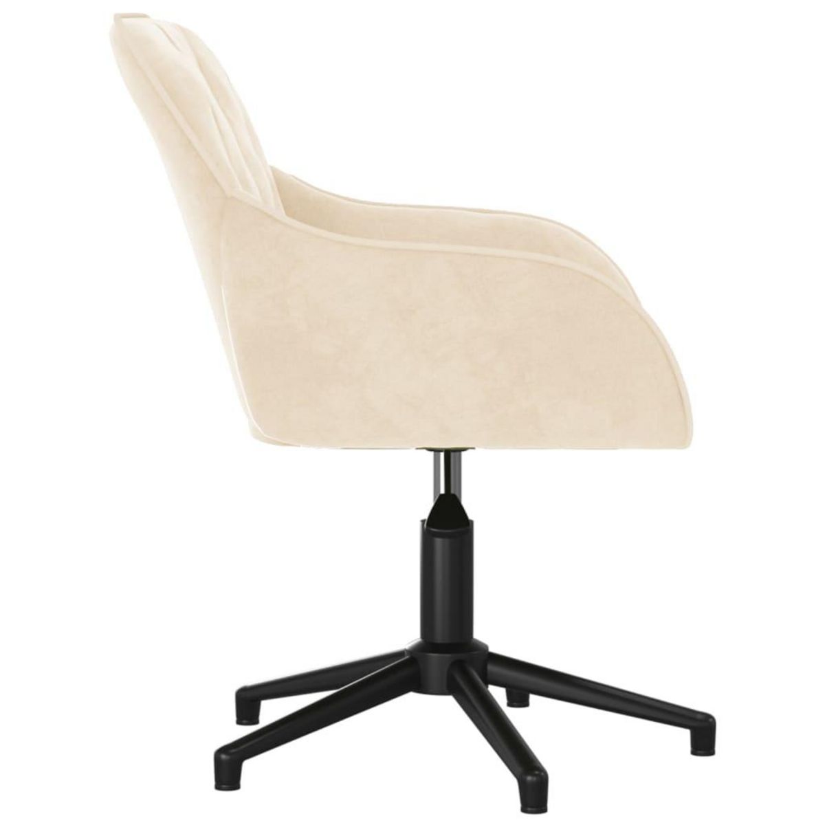 VIDAXL Chaise pivotante de bureau Creme Velours