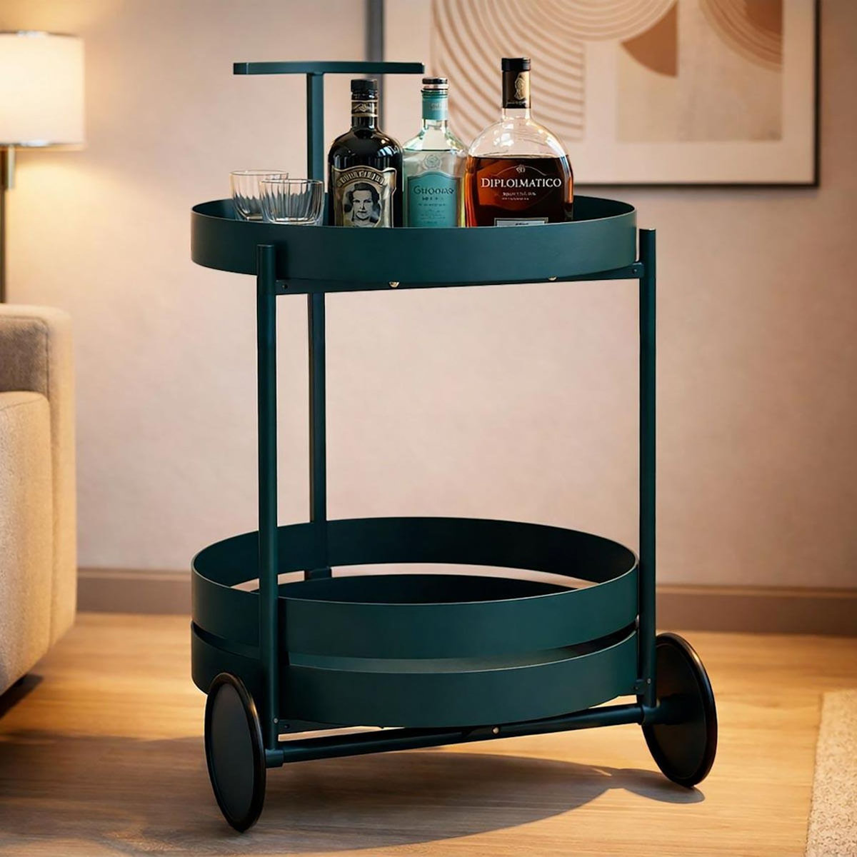 Paris Prix Desserte de Cuisine Ronde  Saturn  61cm Bleu