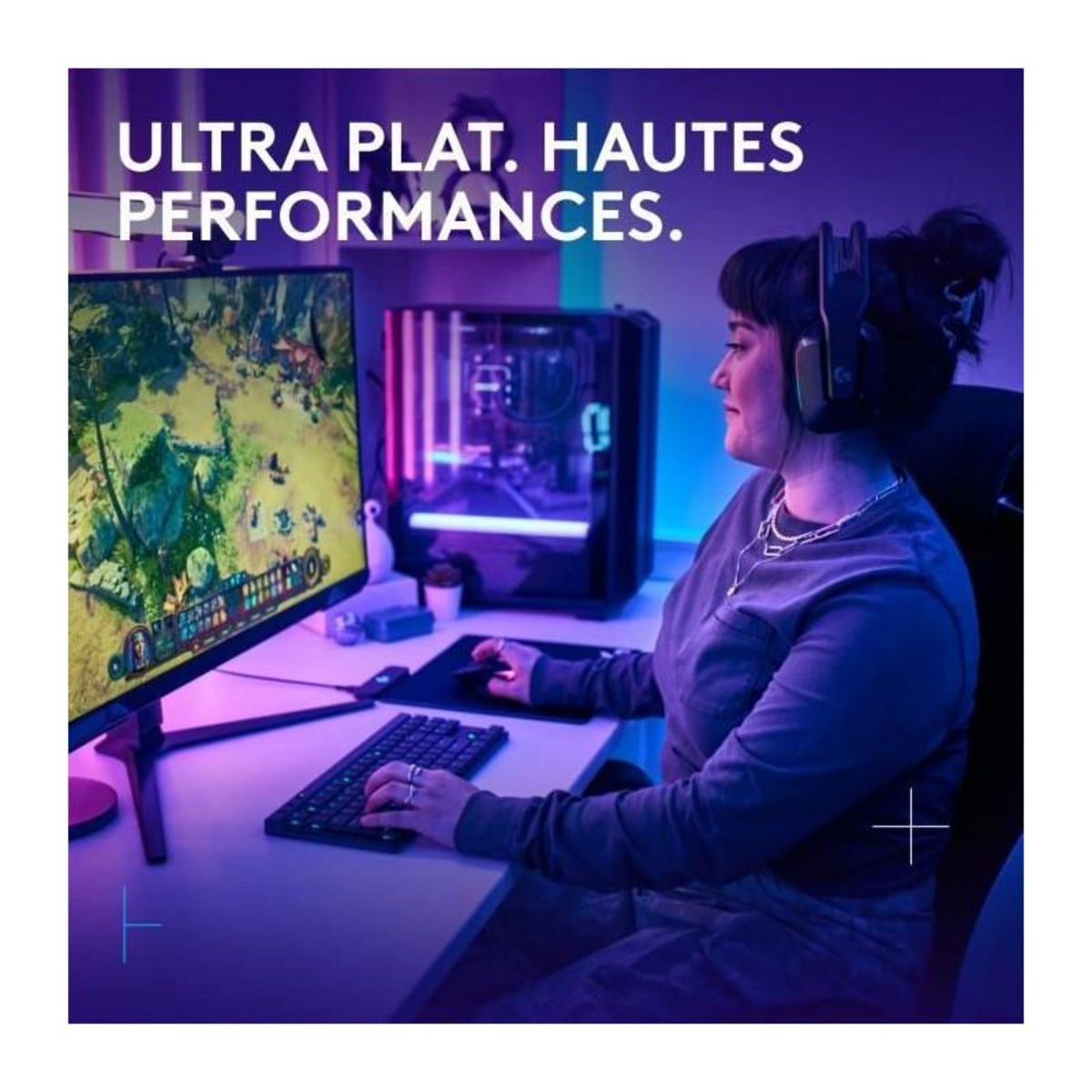 LOGITECH G Clavier Gamer - Sans fil - Logitech G - G515 TKL Lightspeed - Mécanique Linear - RGB - AZERTY - Noir