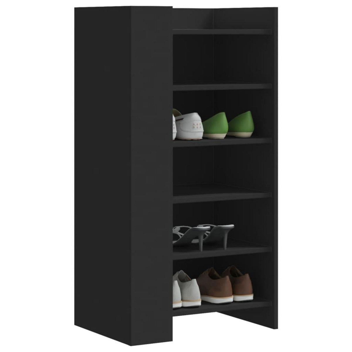 VIDAXL Armoire a chaussures noir 52x37,5x100 cm bois d'ingenierie