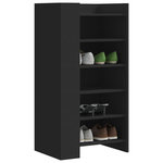 VIDAXL Armoire a chaussures noir 52x37,5x100 cm bois d'ingenierie