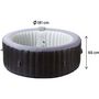 Voir la diapositive 4 : Habitat et Jardin Spa gonflable en PVC   Malaga  - 4 places - Gris