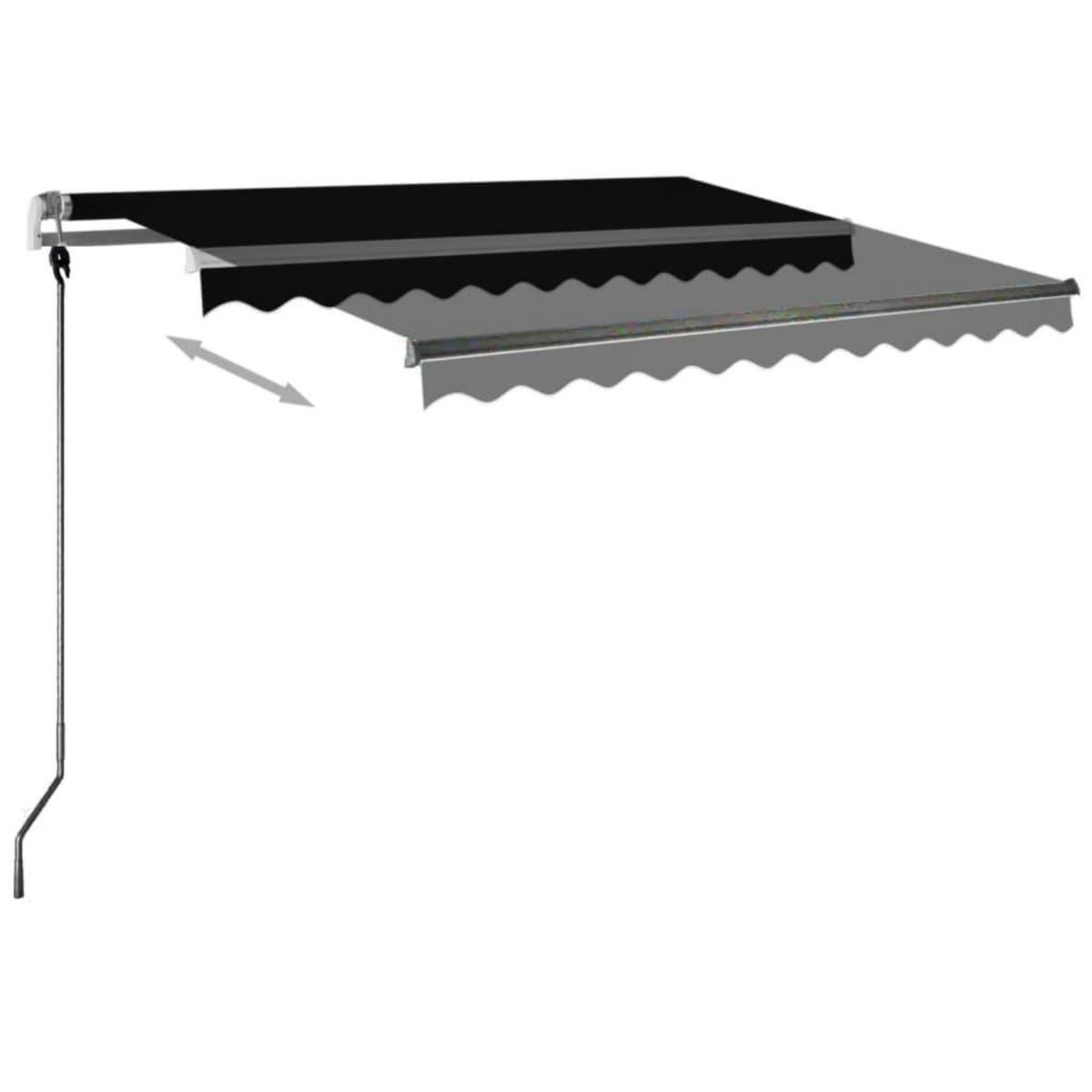 VIDAXL Auvent manuel retractable avec LED 300x250 cm Anthracite