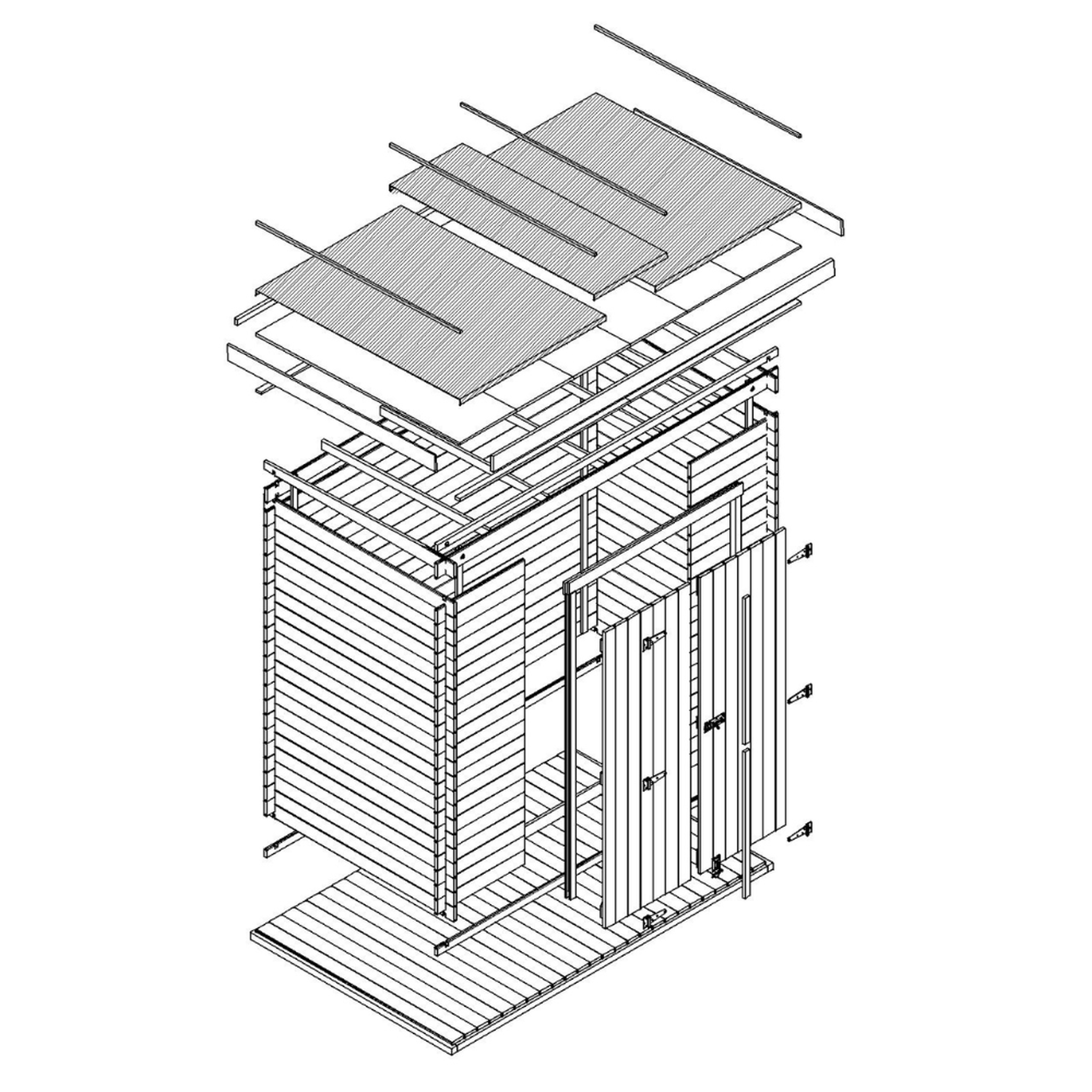 Voir la diapositive 6 : TIMBELA Abri de Jardin en Bois 2,63m² Cabanon de Jardin Extérieur, avec sol imprégné M310C1+M310G