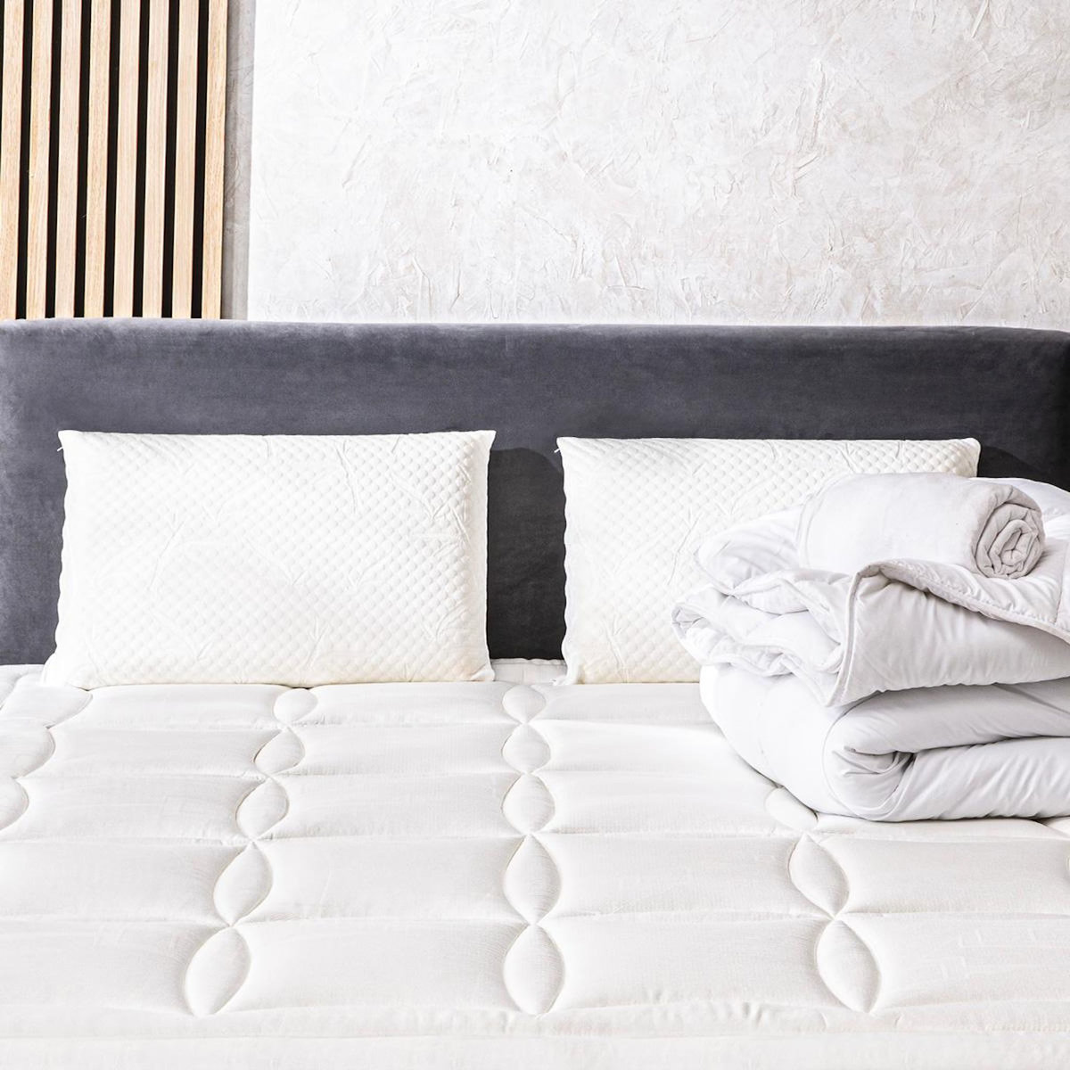 BELLECOUR BELLECOUR LITERIE | Pack Prêt à dormir EMPEREUR | Matelas Mémoire de forme + Sommier + Accessoires