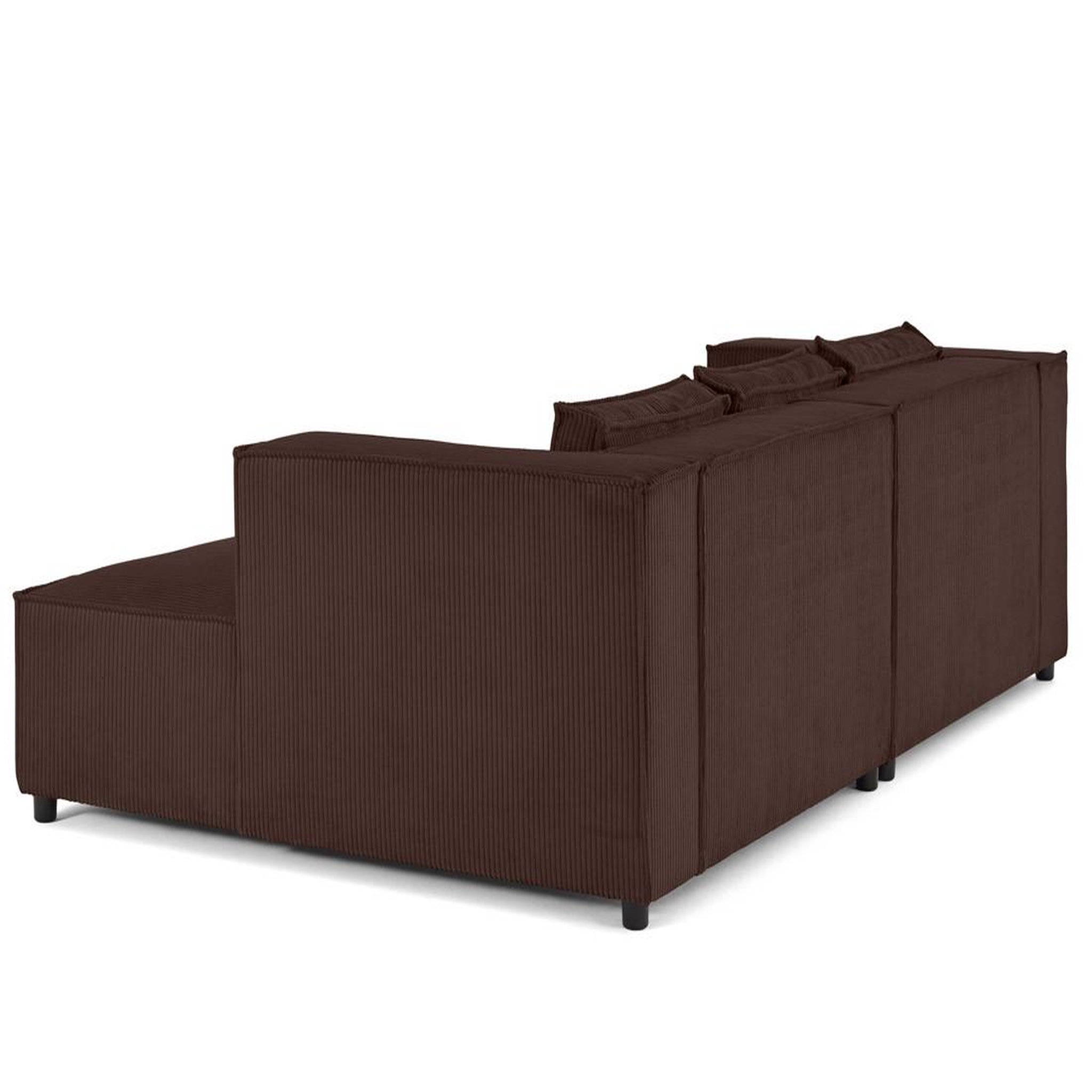 Voir la diapositive 6 : LISA DESIGN Stella - canapé droit 3 places avec double méridienne - assise profonde - en velours côtelé