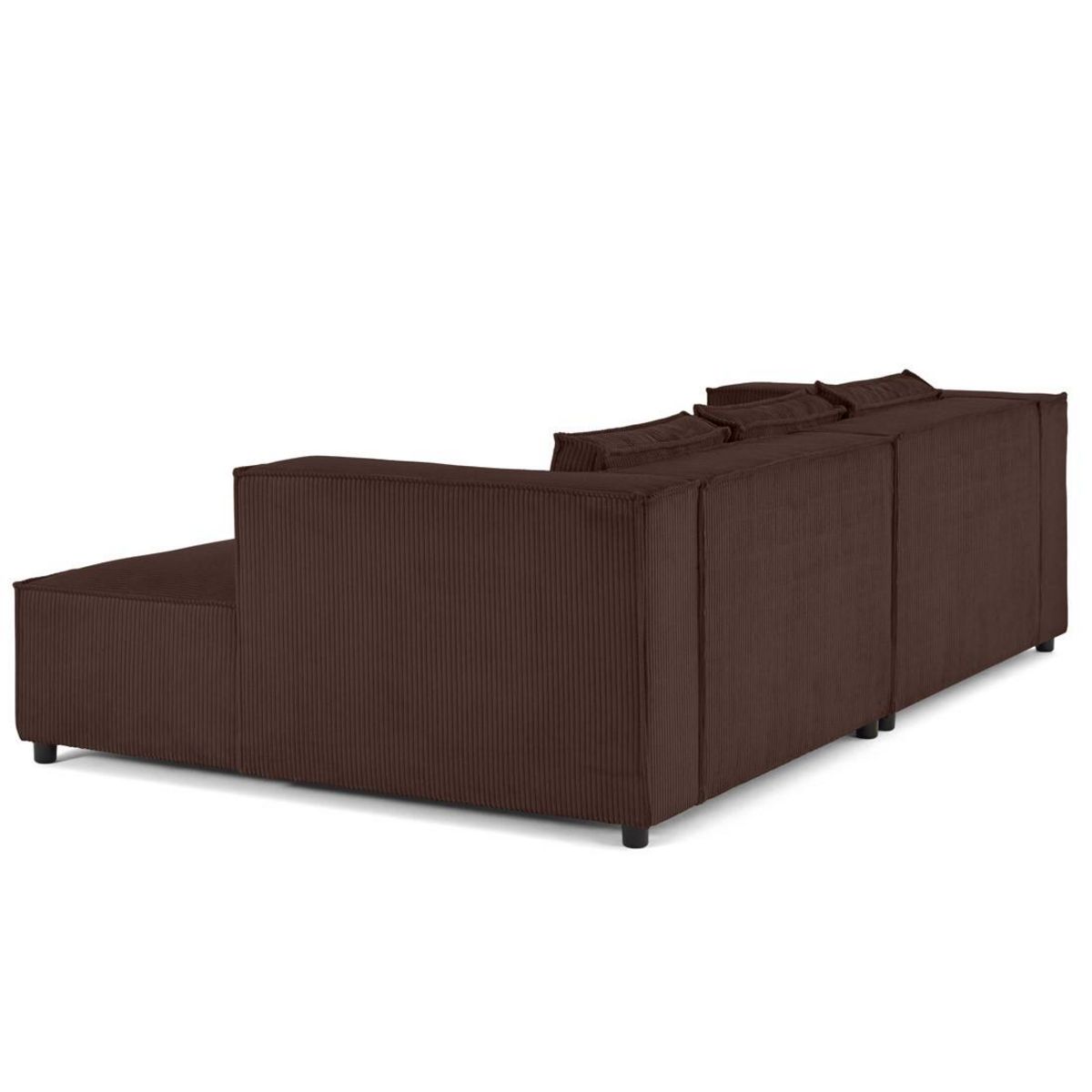 LISA DESIGN Stella - canapé droit 3 places avec double méridienne - assise profonde - en velours côtelé