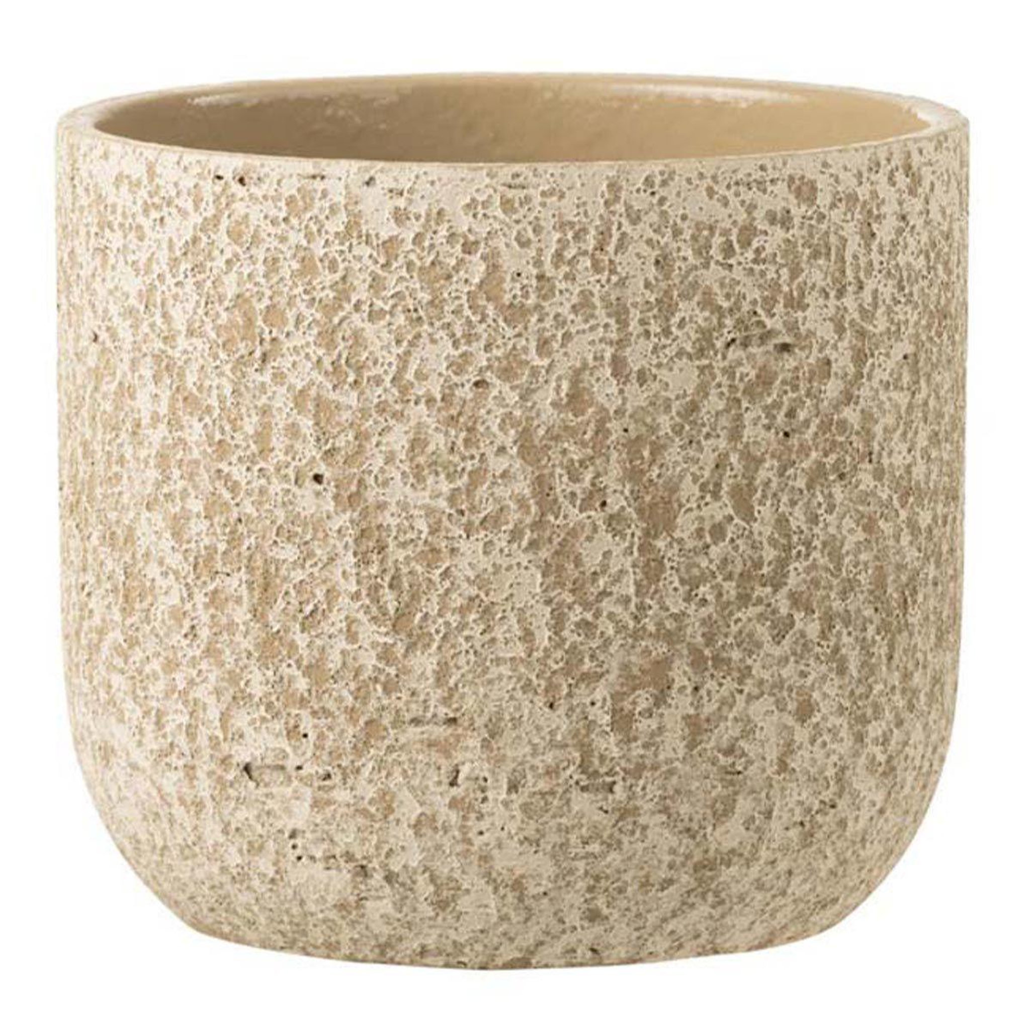 J-LINE Cache-Pot Design  Rugueux  22cm Beige