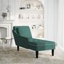 Voir la diapositive 2 : VIDAXL Fauteuil long et coussin et accoudoir droit vert fonce velours