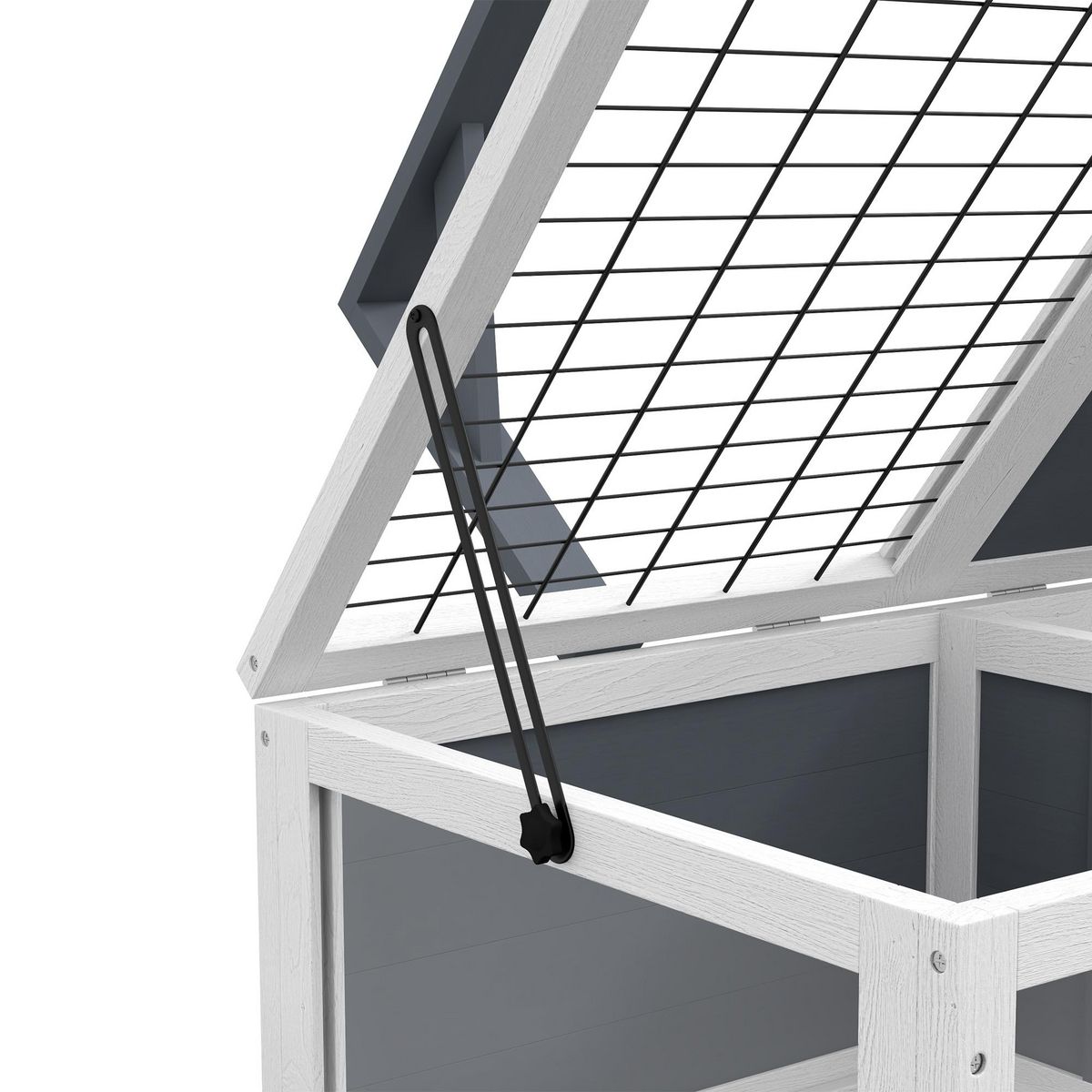 PAWHUT Maison enclos cage pour petit animal tortue avec 2 espaces bois gris