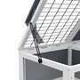 Voir la diapositive 5 : PAWHUT Maison enclos cage pour petit animal tortue avec 2 espaces bois gris