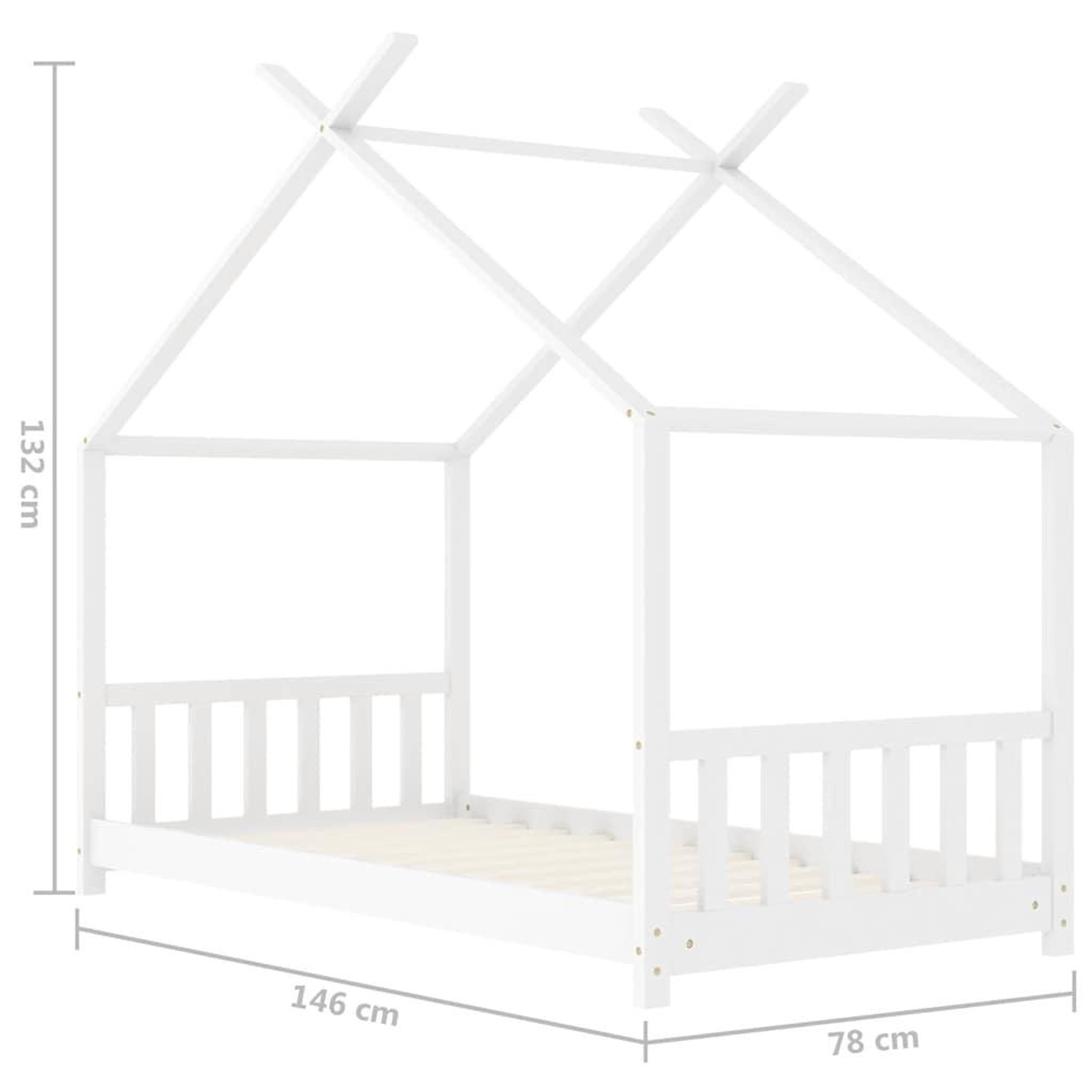 Voir la diapositive 6 : VIDAXL Cadre de lit d'enfant Blanc Bois de pin massif 70x140 cm