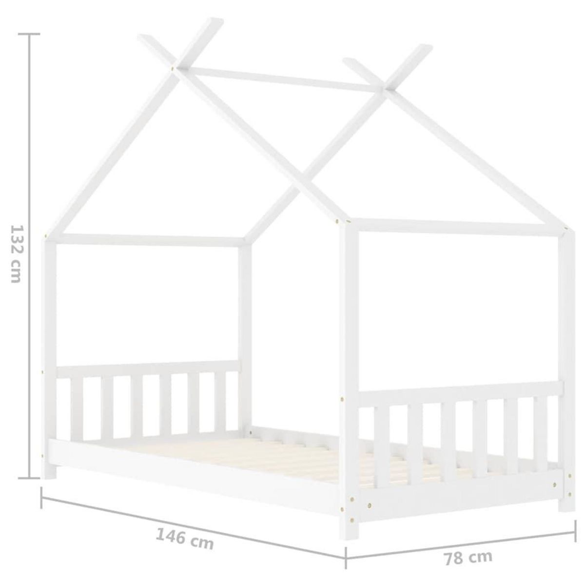 VIDAXL Cadre de lit d'enfant Blanc Bois de pin massif 70x140 cm